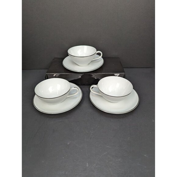 Royal M by Mitashoten Japan Platinum Knight M109 Cup and Saucer Set Lot of 3 - Picture 6 of 8